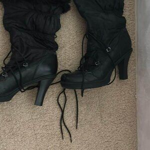 MIA Calf High lace up heel boots